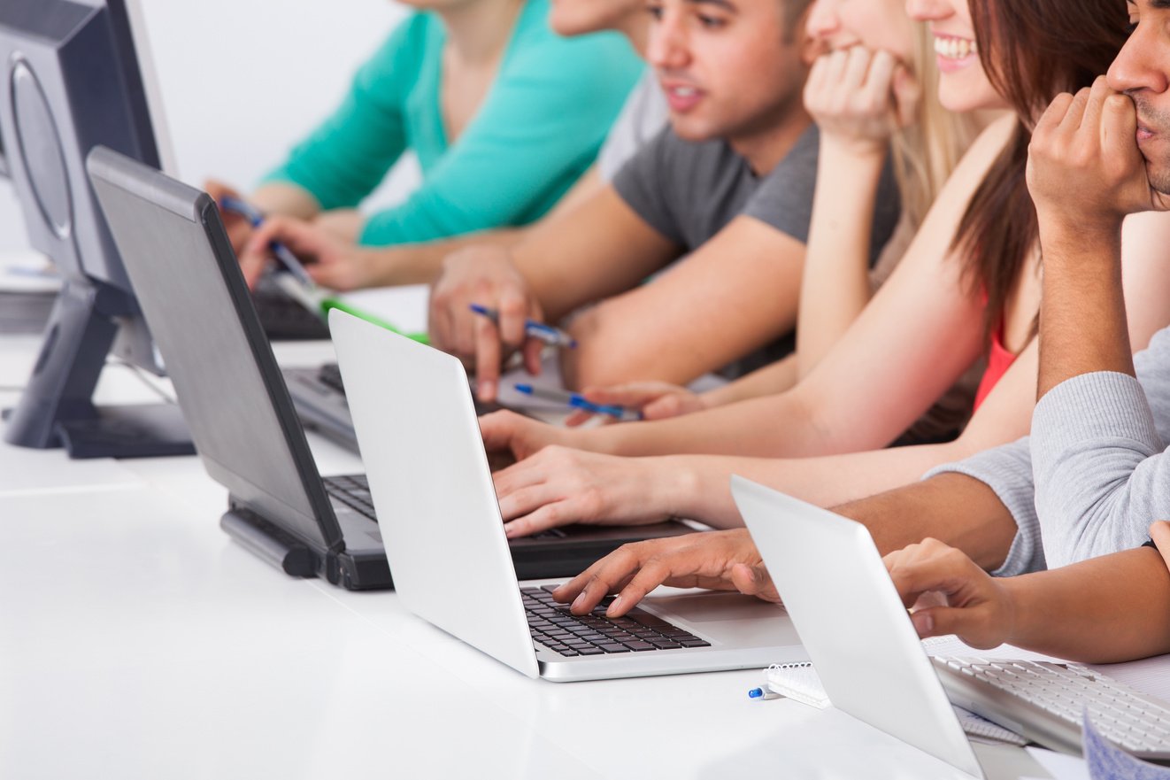 College Students Using Laptops